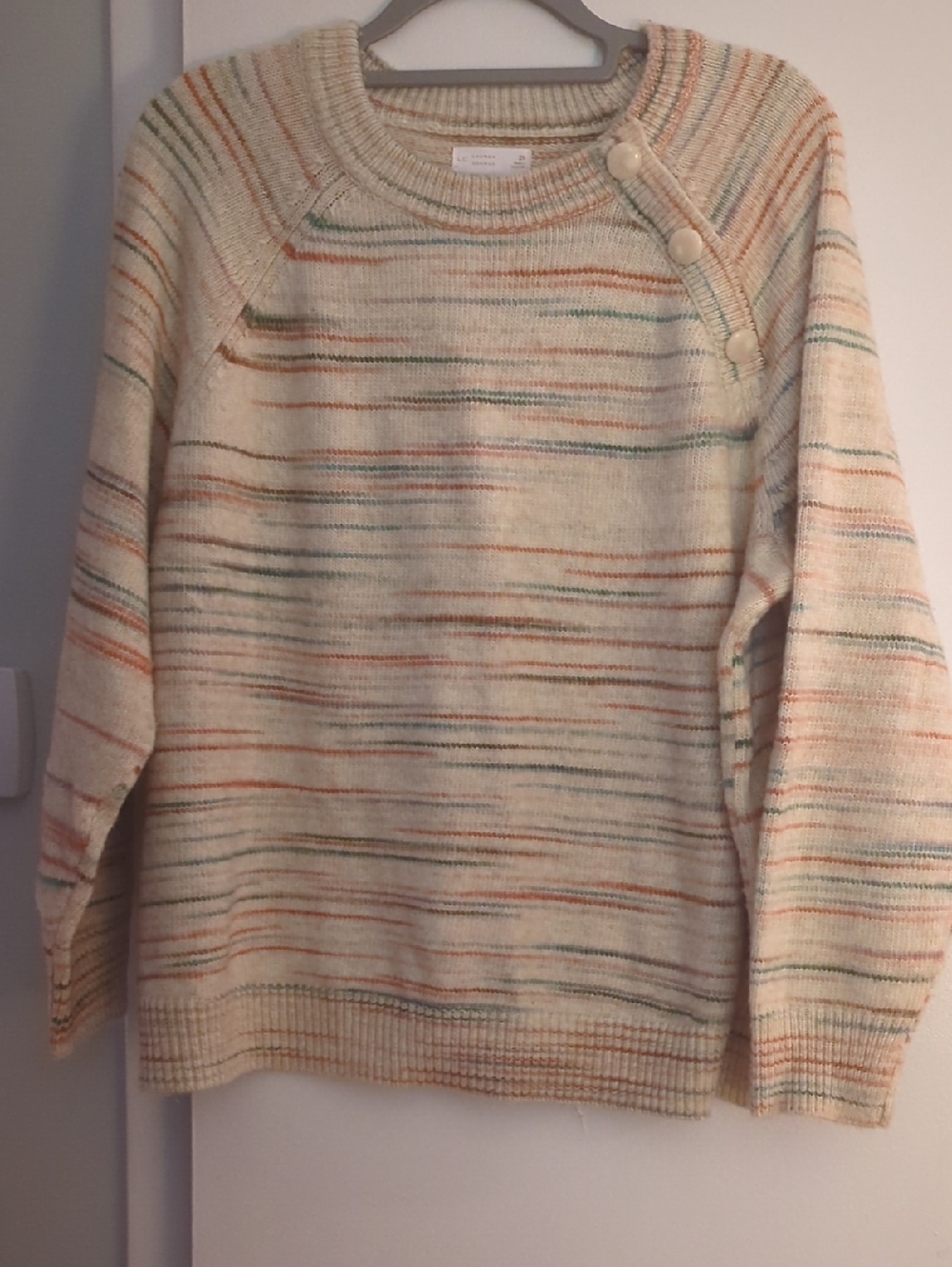 LC Lauren Conrad Cream Multi Stripe Sweater